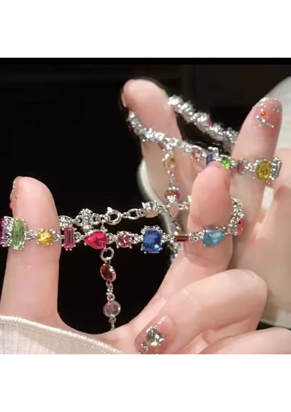 Swa Gema Bileklik Karışık Kesimler, Çok Renkli, Rodyum Kaplama fiyatları