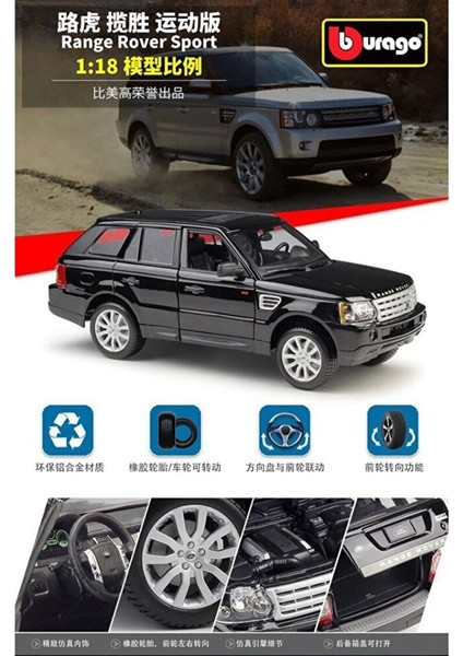 Burago 1:18 Range Rover Sport Model Araba Oyuncak Range Rover Araba Range Rover Sport Model Araba