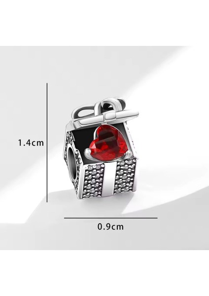 Gümüş Işıltılı Hediye Kutusu Charm modelleri