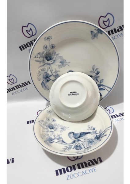 Porselen Kuş 18 Parça 6 Kişilik Yemek Takımı fiyatları