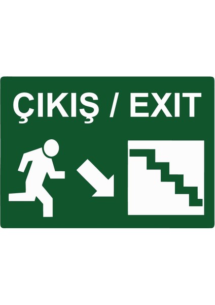 Çıkış / Exıt Isg Uyarı Levhası Pvc A5 15X21 cm