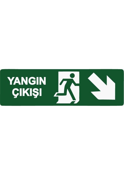 Yangın Çıkışı Isg Uyarı Levhası Pvc A5 15X21 cm