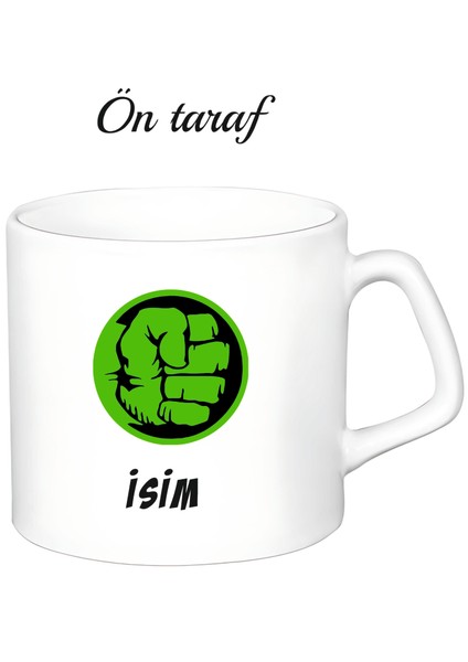 Kişiye Özel Hulk Beyaz Afilli Kupa Bardak