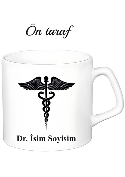 Doktor Kişiye Özel Beyaz Afilli Kupa Bardak