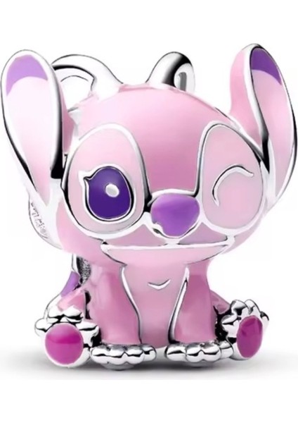 Gümüş Lilo ve Stitch Angel Charm