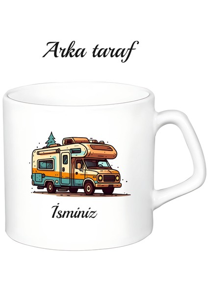 Karavan Temalı Kişiye Özel Beyaz Afilli Kupa Bardak fiyatları