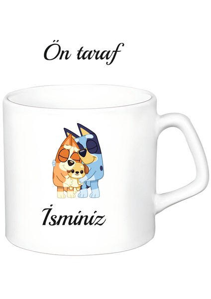 Kişiye Özel Bluey Beyaz Afilli Kupa Bardak