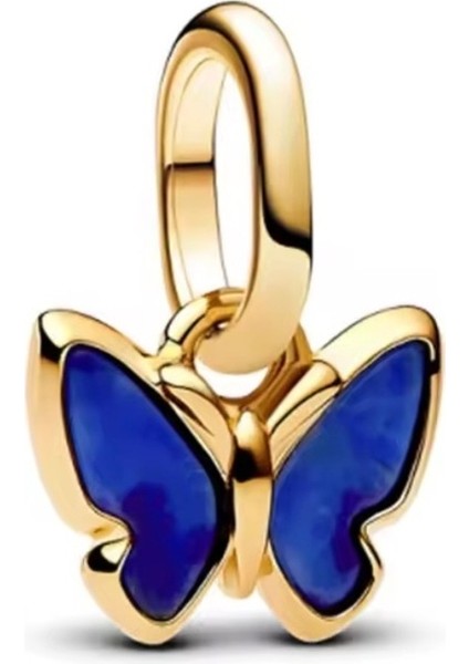 Mini Gold Mavi Kelebek Charm ve Kolye Ucu fiyatları