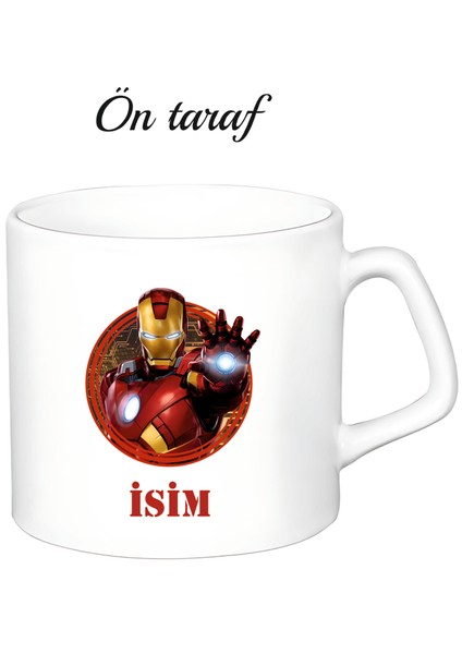 Kişiye Özel Iron Man Beyaz Afilli Kupa Bardak
