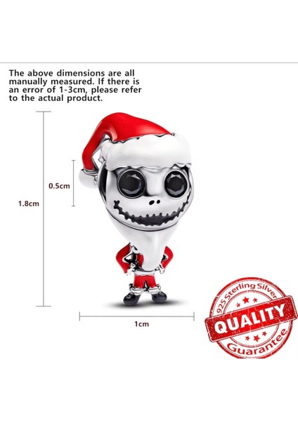 Gümüş Noel Gecesi Kabusu Jack Skellington Charm modelleri