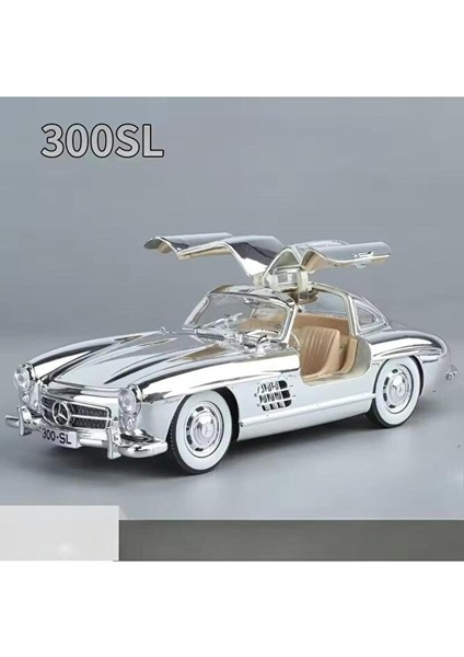 Mercedes-Benz 300 Sl Siyah 1954 Model Klasik Araba 1/24 Ölçek Mercedes 300SL Gri Parlak