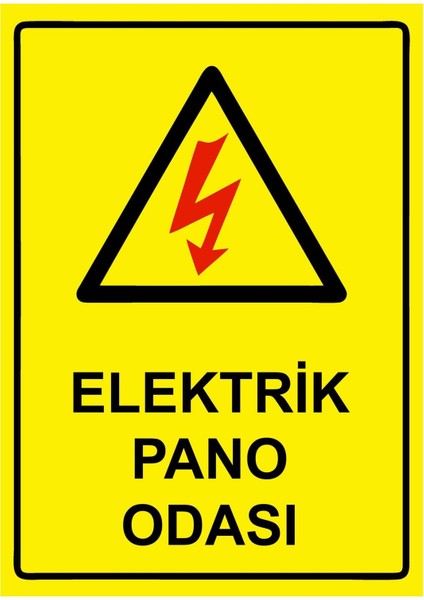 Elektrik Pano Odası Isg Uyarı Levhası Pvc A5 15X21 cm