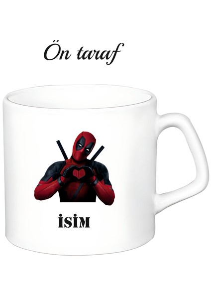 Kişiye Özel Deadpool Beyaz Afilli Kupa Bardak