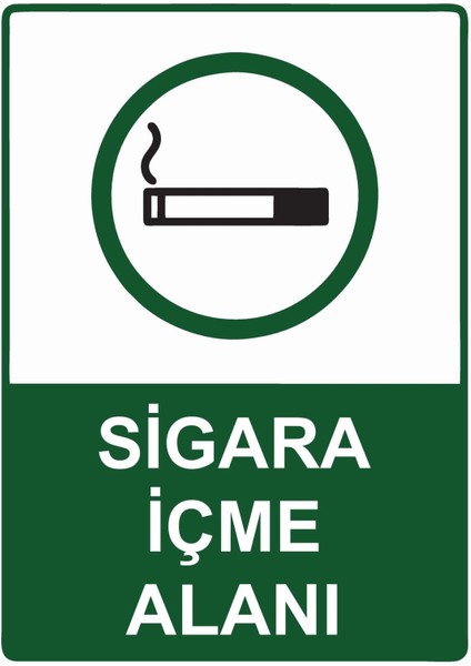 Sigara Içme Alanı Isg Uyarı Levhası Pvc A5 15X21 cm