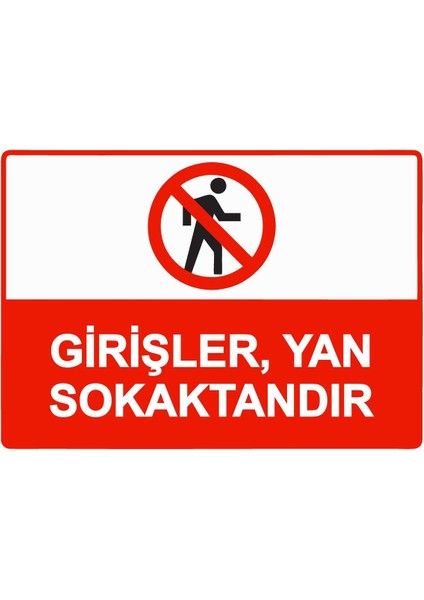 Girişler, Yan Sokaktandır Isg Uyarı Levhası Pvc A5 15X21 cm