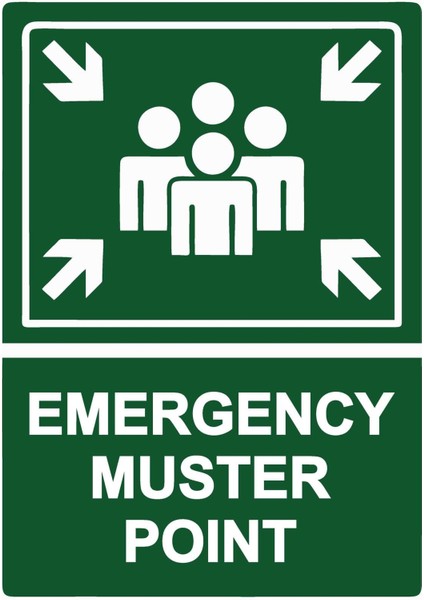Emergency Muster Poınt Isg Uyarı Levhası Pvc A5 15X21 cm