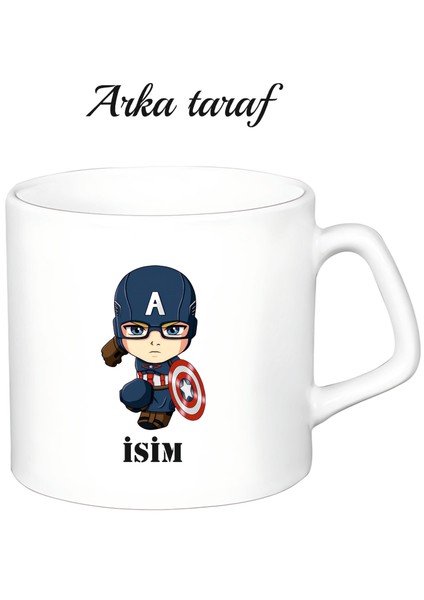 Kişiye Özel Kaptan Amerika Beyaz Afilli Kupa Bardak fiyatları