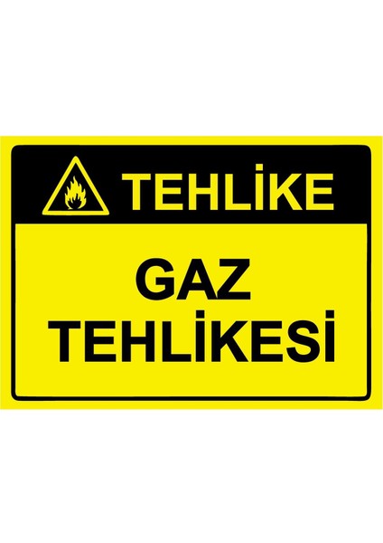 Tehlike Gaz Tehlikesi Isg Uyarı Levhası Pvc A5 15X21 cm