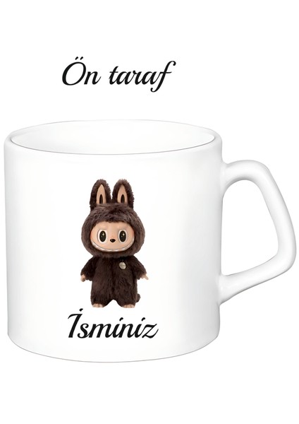 Kişiye Özel Labubu Beyaz Afilli Kupa Bardak