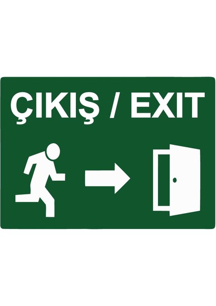 Çıkış / Exıt Isg Uyarı Levhası Pvc A5 15X21 cm