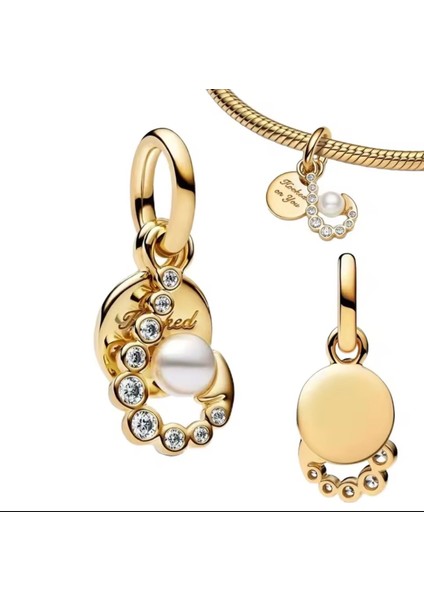 Gold Renk Gün Doğumu Madalyon Charm