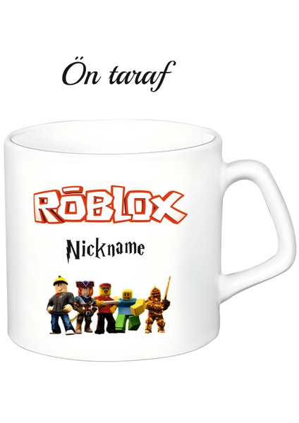 Kişiye Özel Roblox Temalı Beyaz Afilli Kupa Bardak