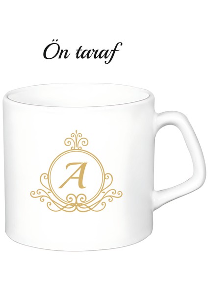 Kişiye Özel Harf Beyaz Afilli Kupa Bardak