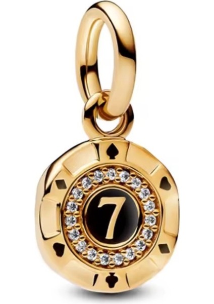 Gümüş Gold Renk Şanslı Casino Fişi Sallantılı Charm fiyatları