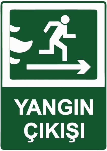 Yangın Çıkışı Isg Uyarı Levhası Pvc A5 15X21 cm