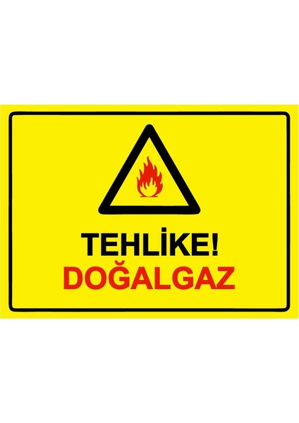 Tehlike! Doğalgaz Isg Uyarı Levhası Pvc A5 15X21 cm