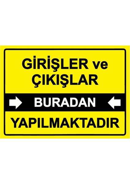 Girişler ve Çıkışlar Buradan Yapılmaktadır Isg Uyarı Levhası Pvc A5 15X21 cm