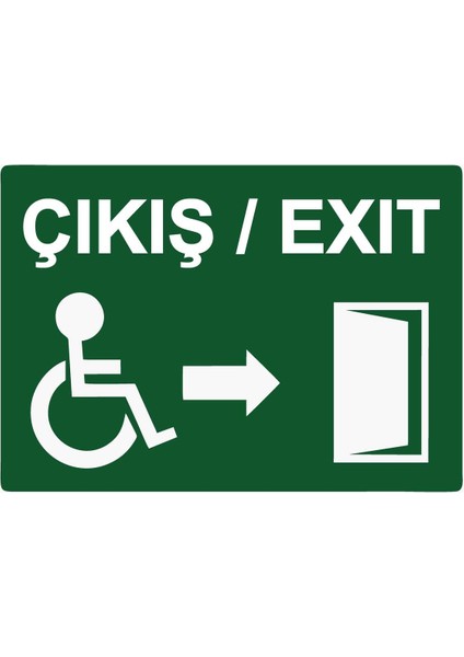 Çıkış Exıt Isg Uyarı Levhası Pvc A5 15X21 cm