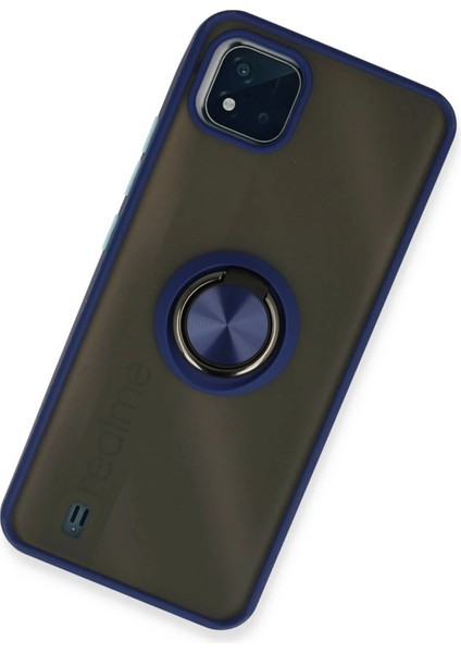Realme C11 2021 Kılıf Montreal Yüzüklü Silikon Kapak - Lacivert fiyatları