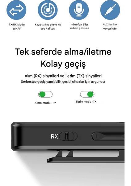 Bluetooth Adaptör 2in1 Alıcı Verici Bluetooth 5.4 Receiver Aux Wireless Araç Hoparlör Bluetooth Kiti fırsatları