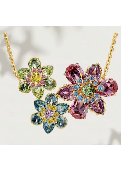 Swa Idyllia Tarz Üçlü Çiçek Kolye