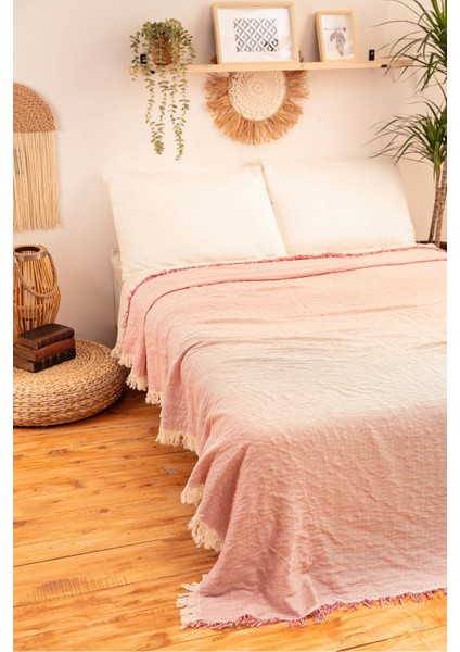 4 Kat Müslin Çift Kişilik Pike, Tv Battaniyesi, Koltuk Şalı ve Yatak Örtüsü Pamuklu