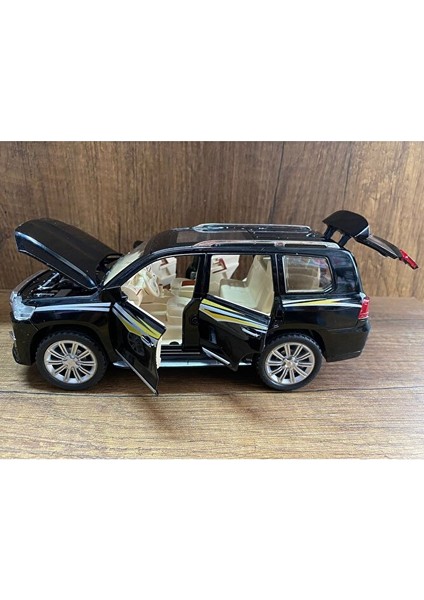 Toyota Land Cruıser Jip Model Araba 4 Kapı Bagaj Kaput Açılır Sesli Işıklı Toyota Land Cruiser Siyah modelleri