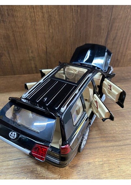 Toyota Land Cruıser Jip Model Araba 4 Kapı Bagaj Kaput Açılır Sesli Işıklı Toyota Land Cruiser Siyah indirimleri