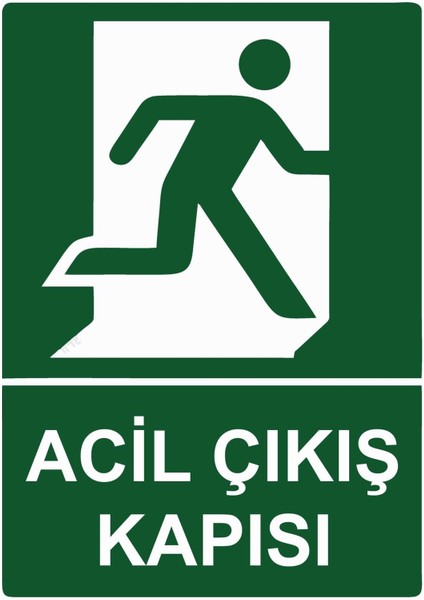 Acil Çıkış Kapısı Isg Uyarı Levhası Pvc A5 15X21 cm