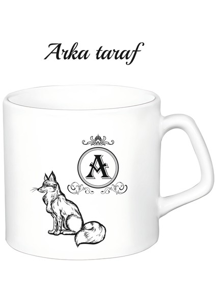 Kişiye Özel Tilki Harf Temalı Beyaz Afilli Kupa Bardak fiyatları