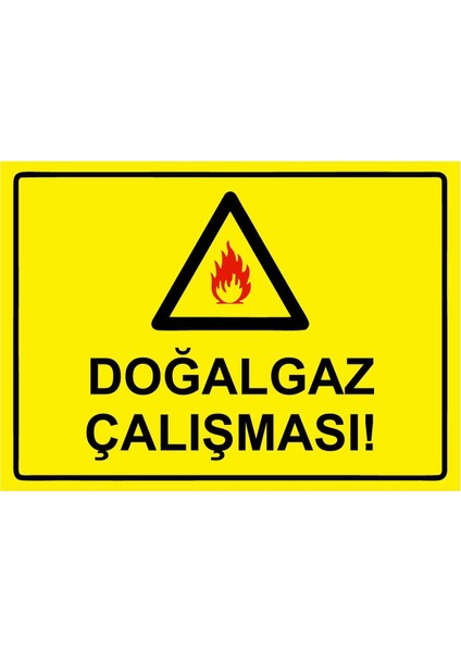 Doğalgaz Çalışması! Isg Uyarı Levhası Pvc A5 15X21 cm