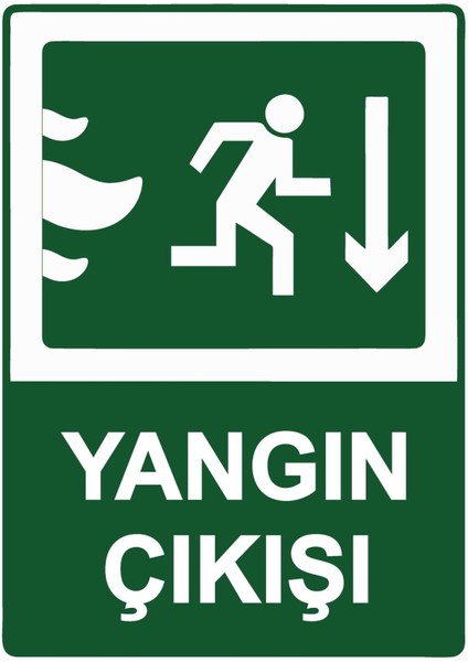 Yangın Çıkışı Isg Uyarı Levhası Pvc A5 15X21 cm
