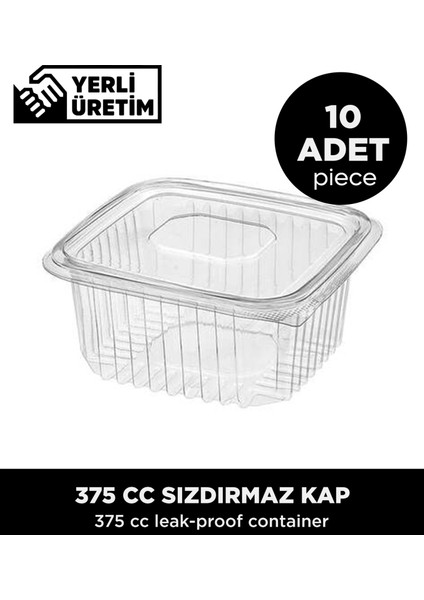 375 cc Sızdırmaz Kap - 10 Adet
