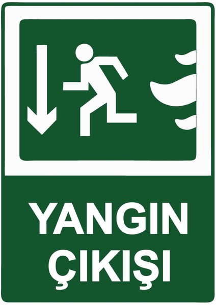 Yangın Çıkışı Isg Uyarı Levhası Pvc A5 15X21 cm