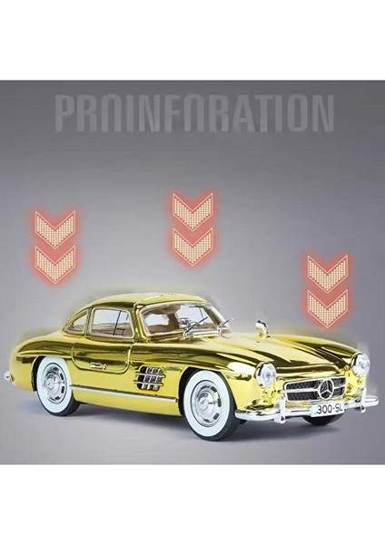 Mercedes-Benz 300 Sl Siyah 1954 Model Klasik Araba 1/24 Ölçek Mercedes 300SL Parlak Gold modelleri