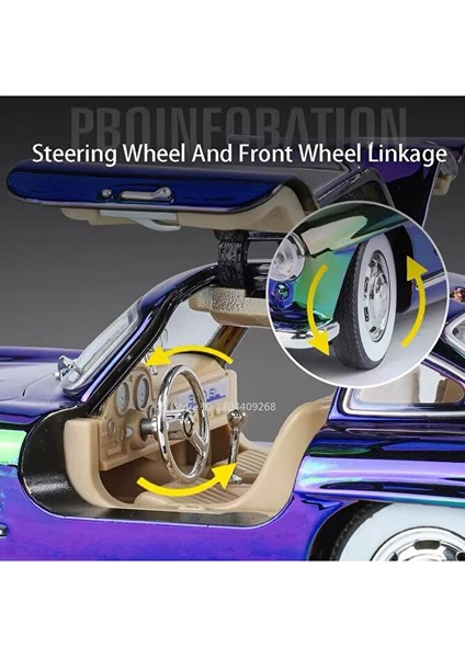 Mercedes-Benz 300 Sl Siyah 1954 Model Klasik Araba 1/24 Ölçek Mercedes 300SL Parlak Gold indirimleri