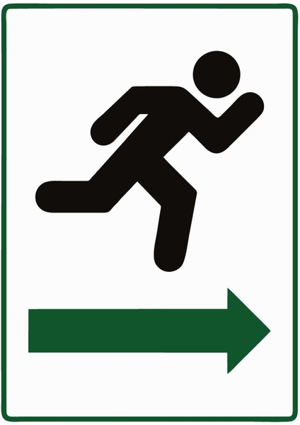 Çıkış Exıt Isg Uyarı Levhası Pvc A5 15X21 cm