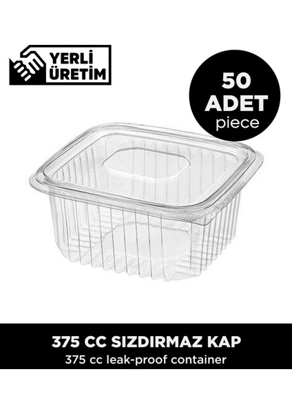 375 cc Sızdırmaz Kap - 50 Adet