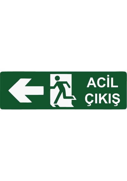 Acil Çıkış Isg Uyarı Levhası Pvc A5 15X21 cm