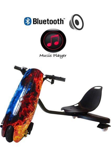 Drift Car Bluetooth Hoparlörlü Graffiti Desenli Drift Scooter